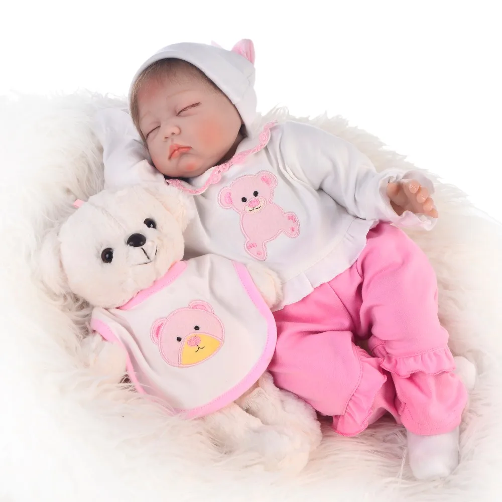 

KEIUMI 22 дюймов Reborn Baby Doll игрушки ткань тела чучело, жуткая Реалистичная силиконовая кукла для девочек в розовом цвете, для детей преддошкольно...