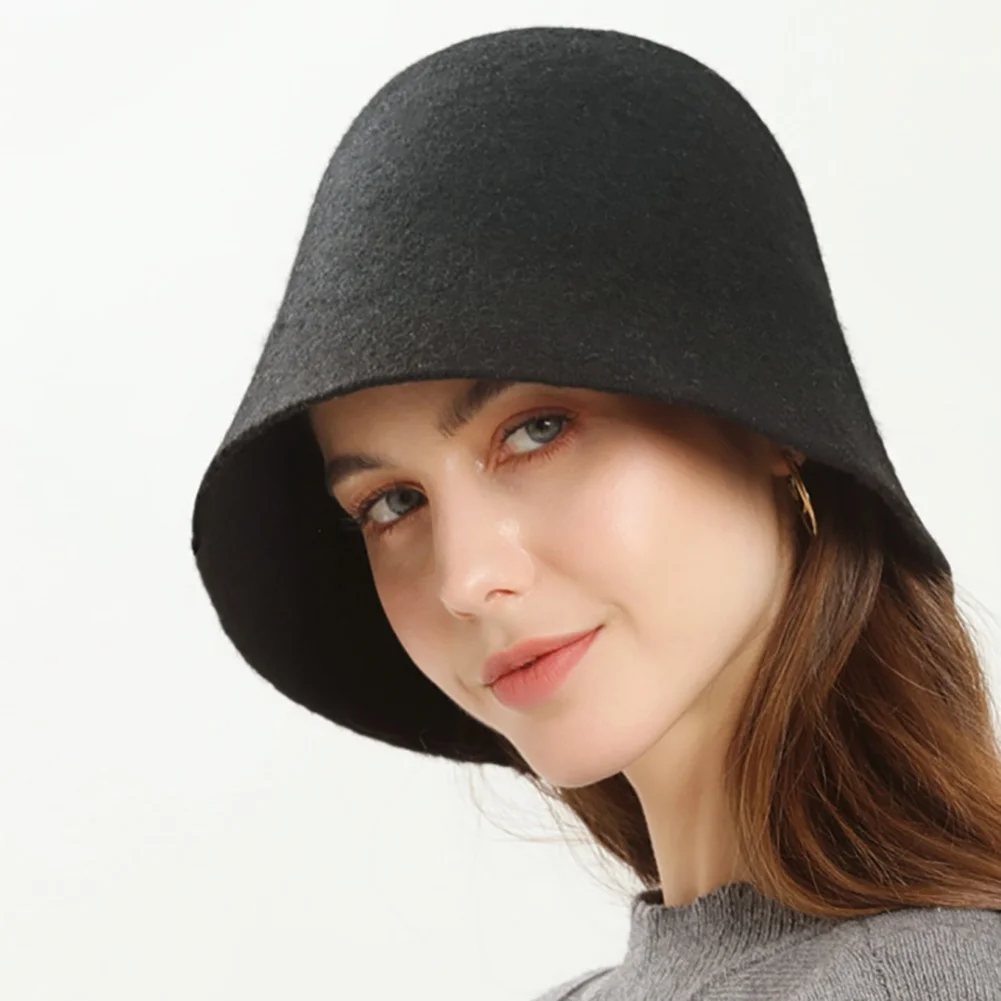 

шапка Retro Ladies' Bucket Hat Autumn Winter Cashmere Thickened Soft Outdoor Hat Warm Headwear Costume