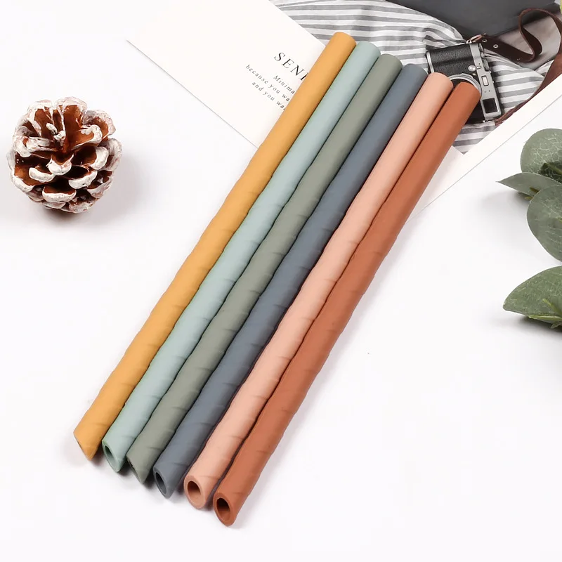 

Cup Accessory Food Grade Reusable Silicone Drinking Straws Foldable Flexible Straw Party Supplies Bar Tools