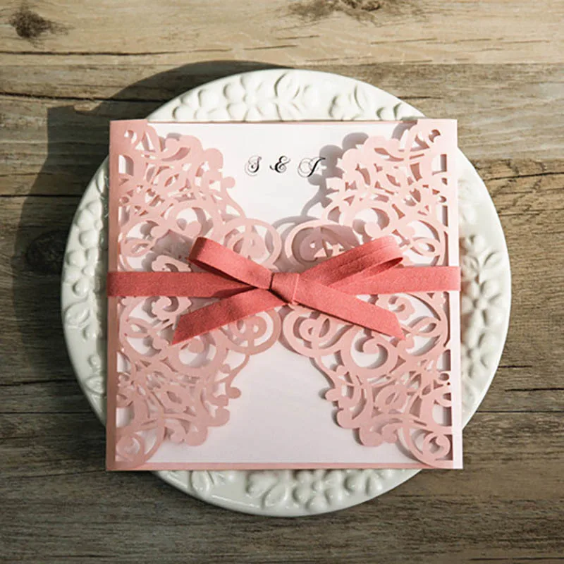 10 шт. пригласительная открытка на праздник свадьбу день рождения пустотелая