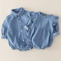 new 2021 autumn newborn baby romper baby girls boys cowboy romper triangle long sleeve baby boys jumpsuit clothes