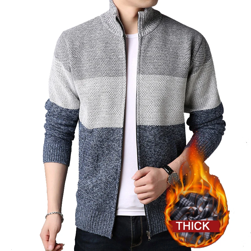 

Varsanol Zipper Sweater Men New cardigans Sweater male Winter Thick Warm Mens Sweater Polyester Man Clothes 2020 Pull Homme 3XL