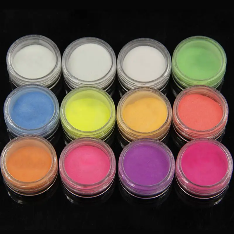 

12 Pcs/set Epoxy Resin Glittering Powder Glow Shiny Sequins Filling Materials Filler Nail Manicure Makeup Decoration Jewelry Mak