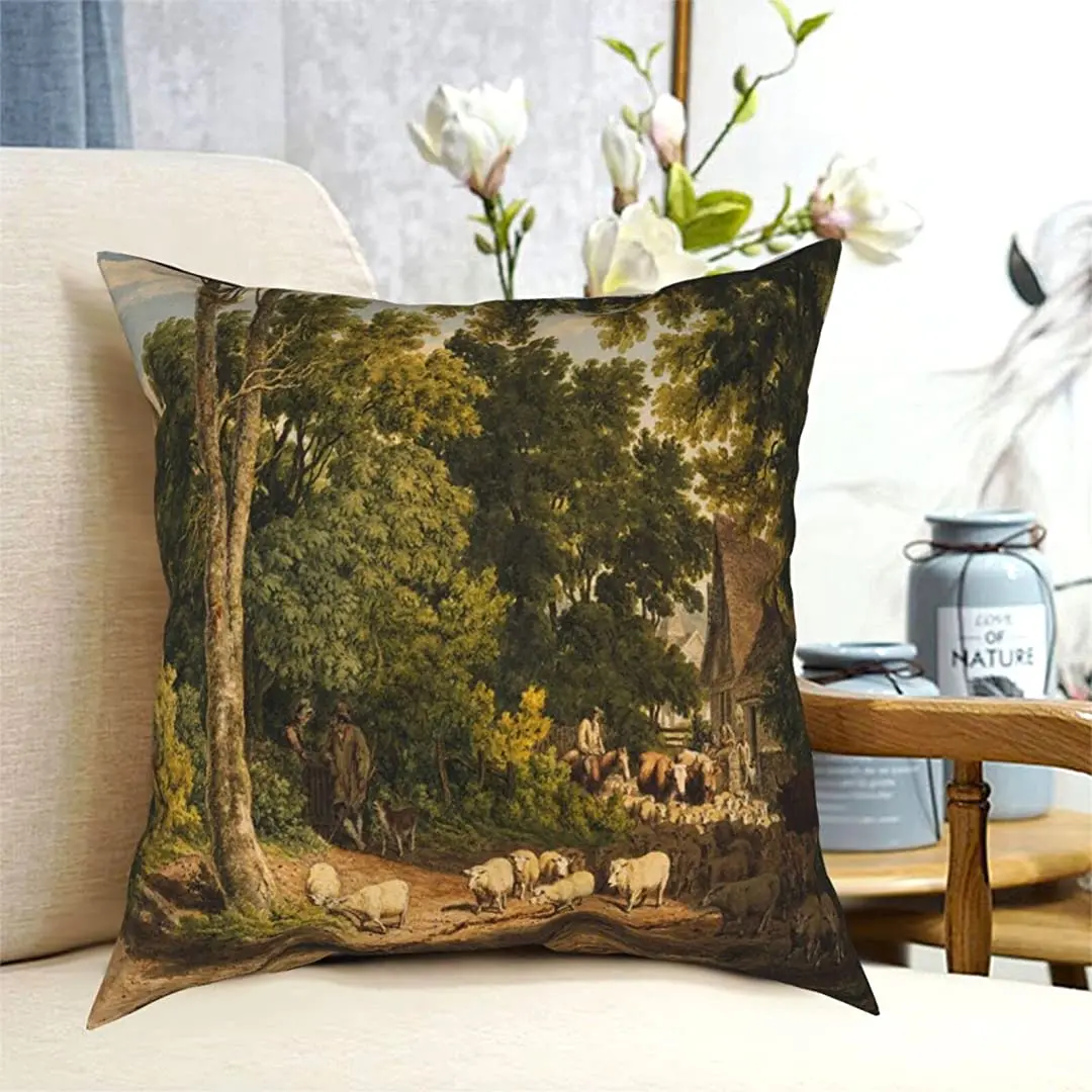 

Наволочка для подушки в стиле пасторальной девушки, картина маслом, винтажная декоративная подушка, чехол, подарок, семейный диван