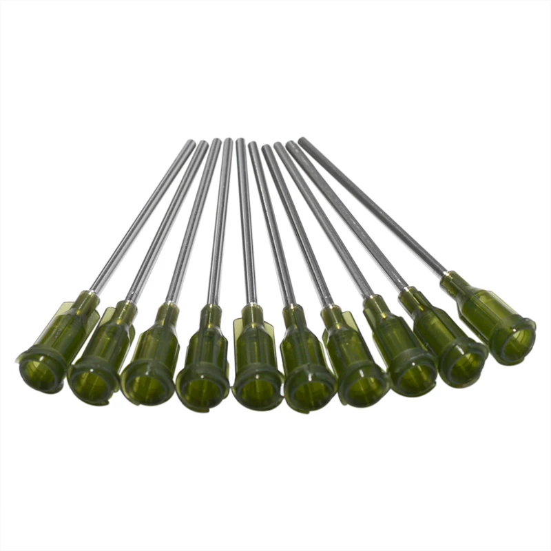 10 шт. зеленые 14Ga тупые дозирующие иглы из нержавеющей стали клеевые наконечники