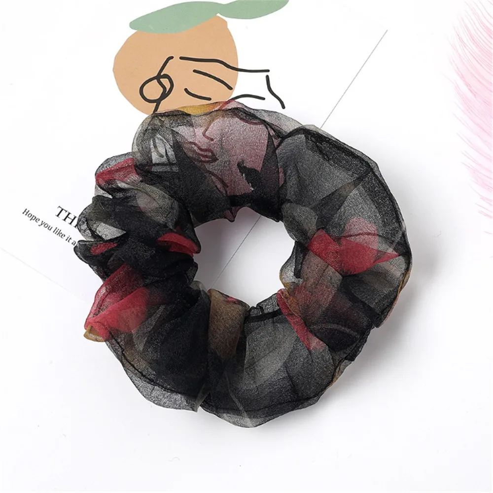 1 шт. модные кружевные резинки для волос с принтом женский головной убор