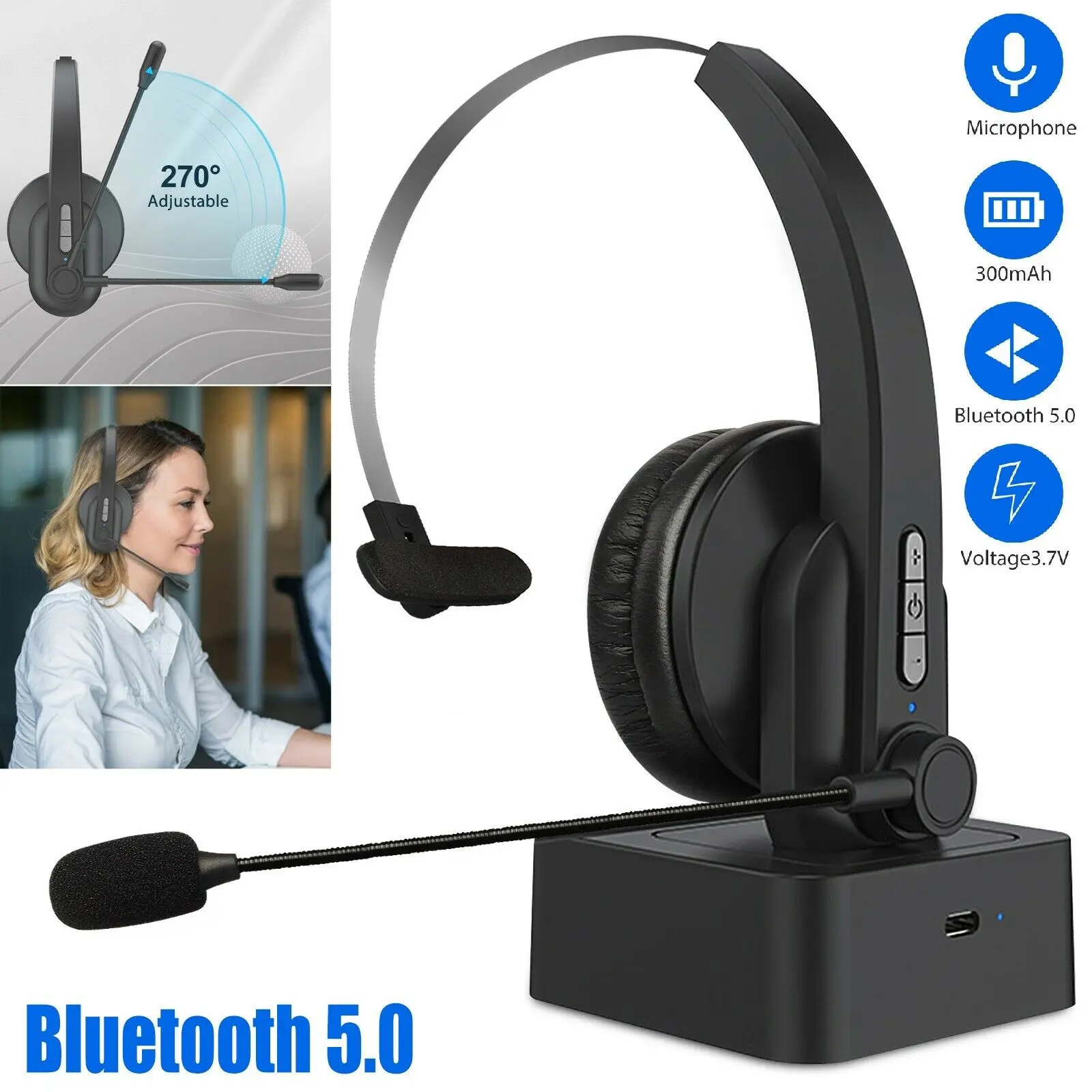 

Беспроводная Bluetooth-гарнитура для водителя, офисные наушники с шумоподавлением