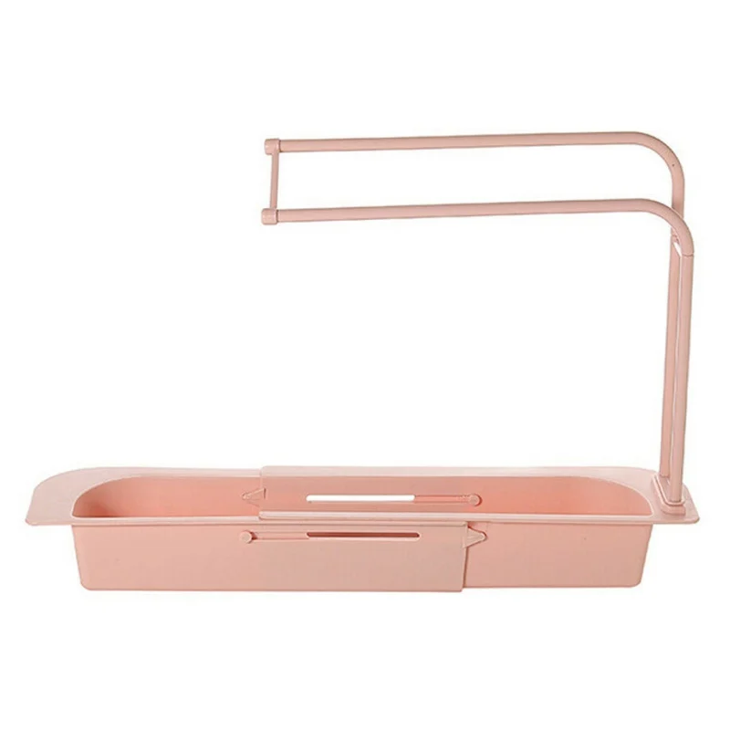 

1PC Telescopic Sink Holder, Expandable Storage Drain Basket Rack, Sponge Soap Holder Drainer Sink Tray For Kitchen Hot