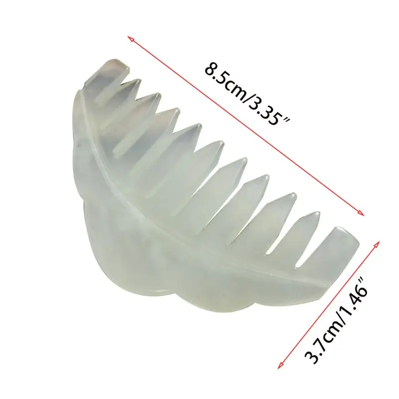 

Natural Jade Stone Gua Sha Massage Comb Head Acpuncture Pressure Therapy Scraper U2JD