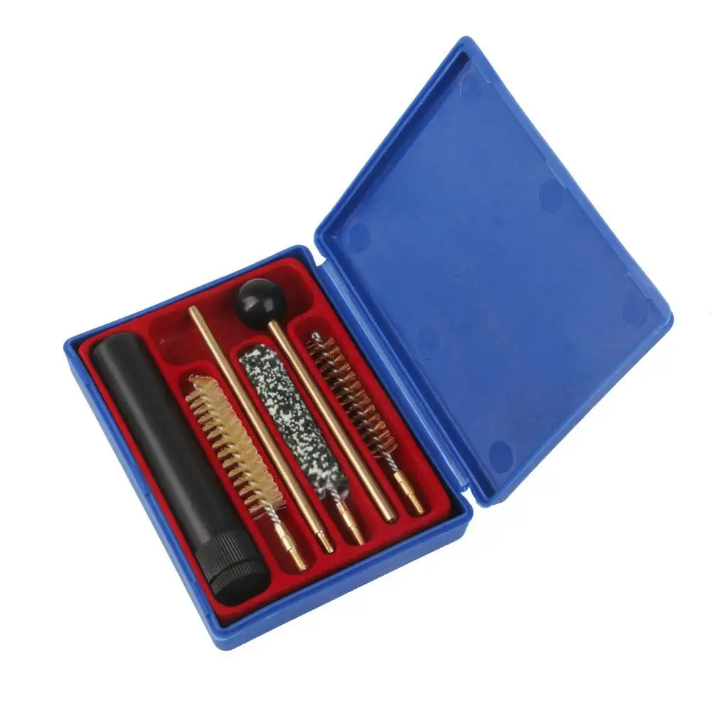 

6Pcs Copper Pistol Hunting Gun Cleaning Tool Kit Accessories Rifle Gun Brush Mop Storage Handle For cal.38/357/9mm Hunting Gun