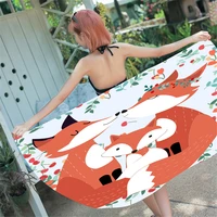 cute animals bath towel fox microfiber picnic yoga blanket custom 150x180cm summer beach towel for kids teens boys