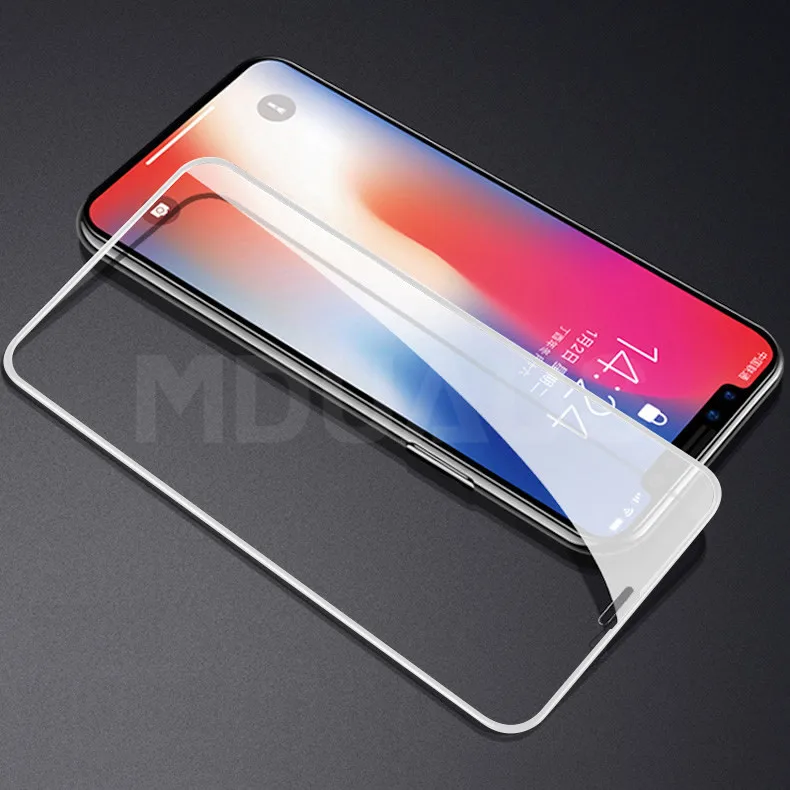 

9D Protective Tempered Glass On The For iPhone 6 6s 7 8 Plus X 10 Glass Screen Protector Soft Edge Curved For iPhone XR XS MAX