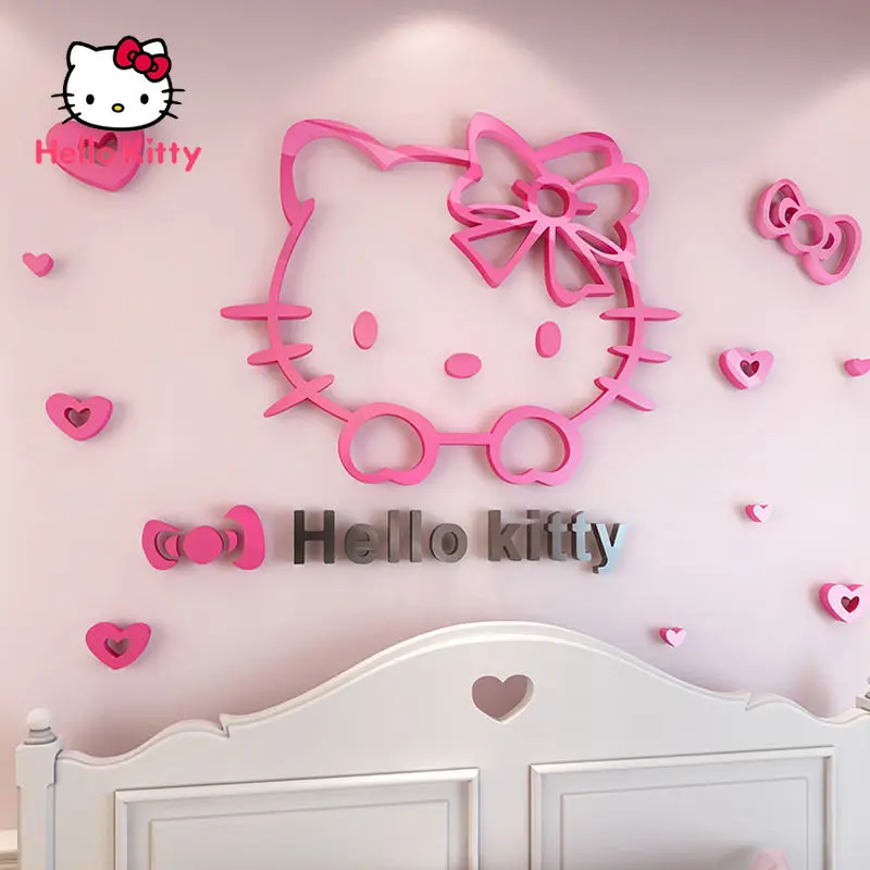 

Hello Kitty Creative Cartoon Cute 3D Stereo Wall Stickers Bedroom Bedside Decoration Stickers