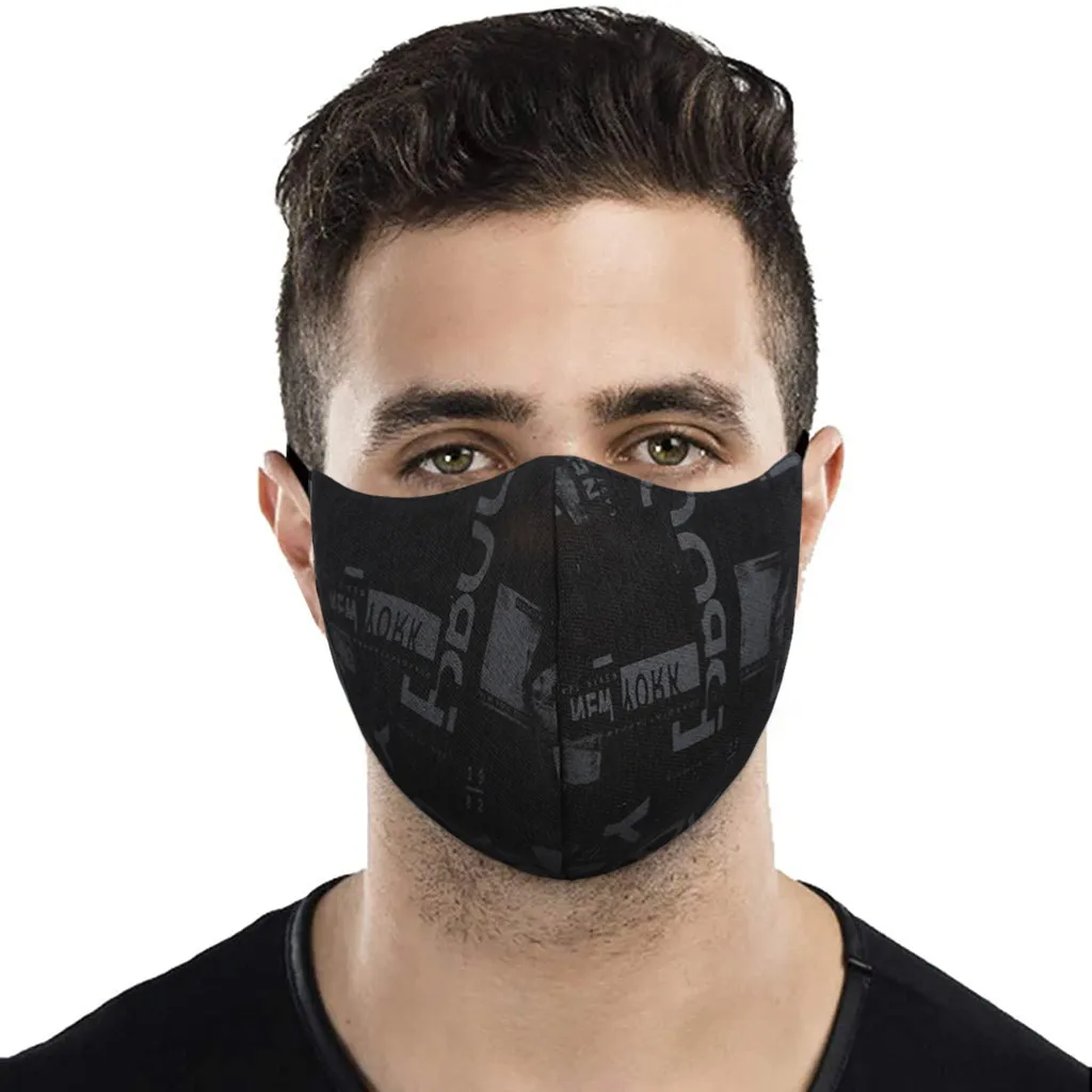 Моющаяся многоразовая Маска Для Лица взрослых и мужчин защитные черные колпачки