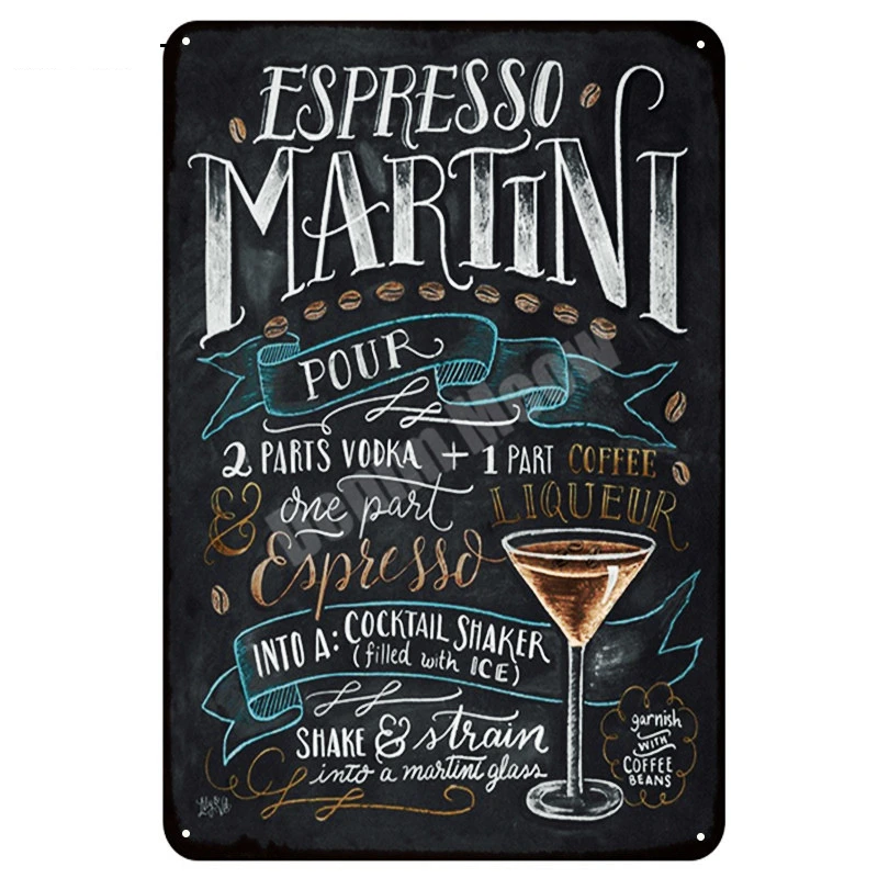 17 Тики Бар открытое летнее пиво Ретро металлические жестяные знаки Mojito мартини Куба LIBRE Коктейльная табличка для бара бар художественные наклейки Настенный декор N082 - Цвет: 17