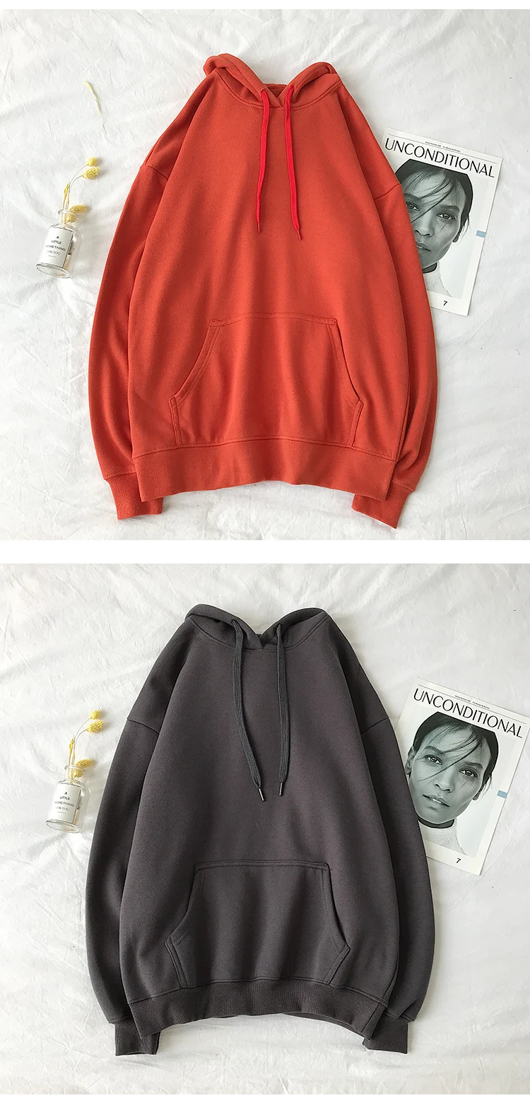 Liketkit мужские осенние зимние толстовки с капюшоном для мужчин и женщин, однотонный простой теплый пуловер с капюшоном, свободная уличная одежда для пар, 13 цветов