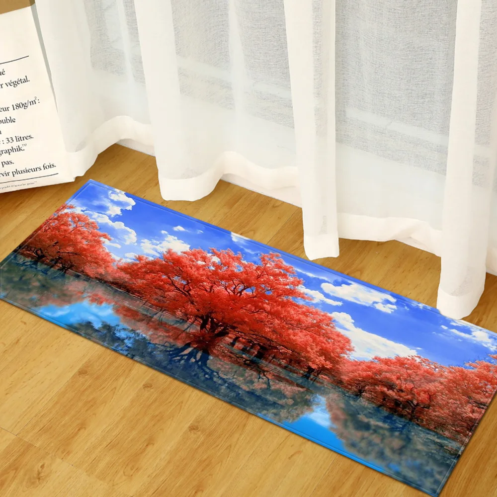 Пейзажная 3D печатная полоска ковер для кухни нескользящий водопоглощающий