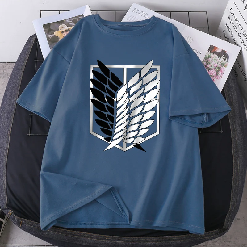 

Элегантная обувь для косплея по аниме «атака на Титанов»; Женская футболка модные футболки с короткими рукавами Летние Белый Фиолетовый За...