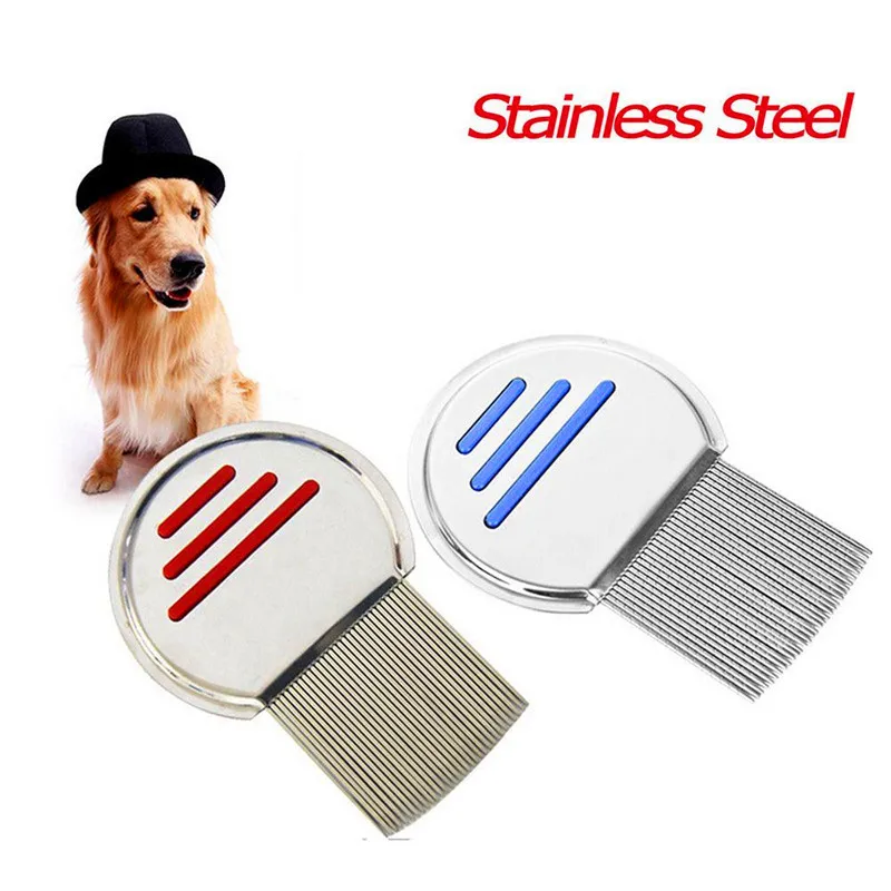 

Dog Pet Cat Fur Dematting Grooming Pet Hair Lice Comb Brushes Nit Free Terminator Egg Dust Removal Stainless Steel