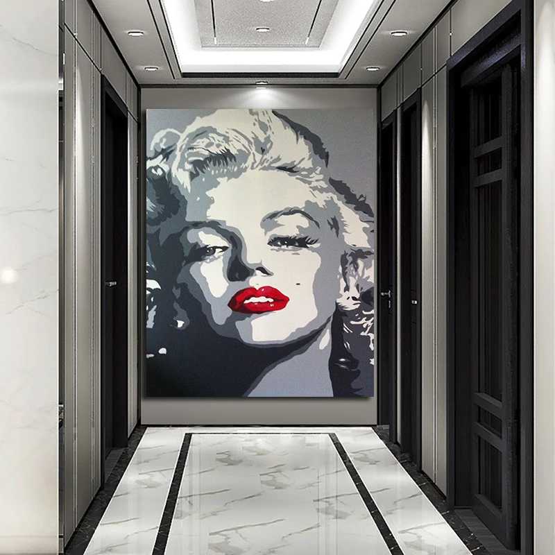 Акварель марилин Монро холст портрет настенное искусство декоративный постер