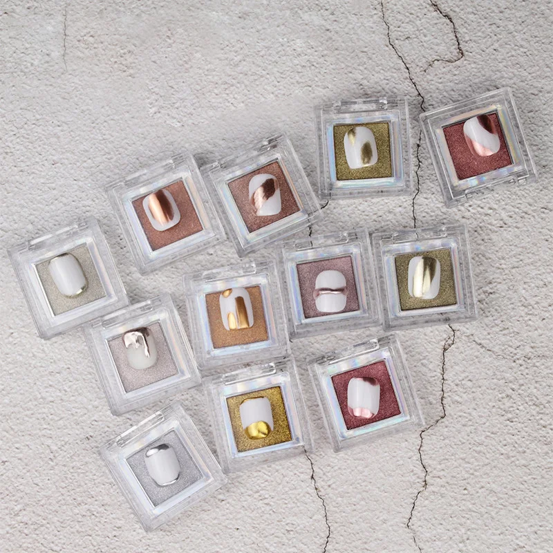 Пудра для маникюра в японском стиле маленькая квадратная зеркальная улучшенная