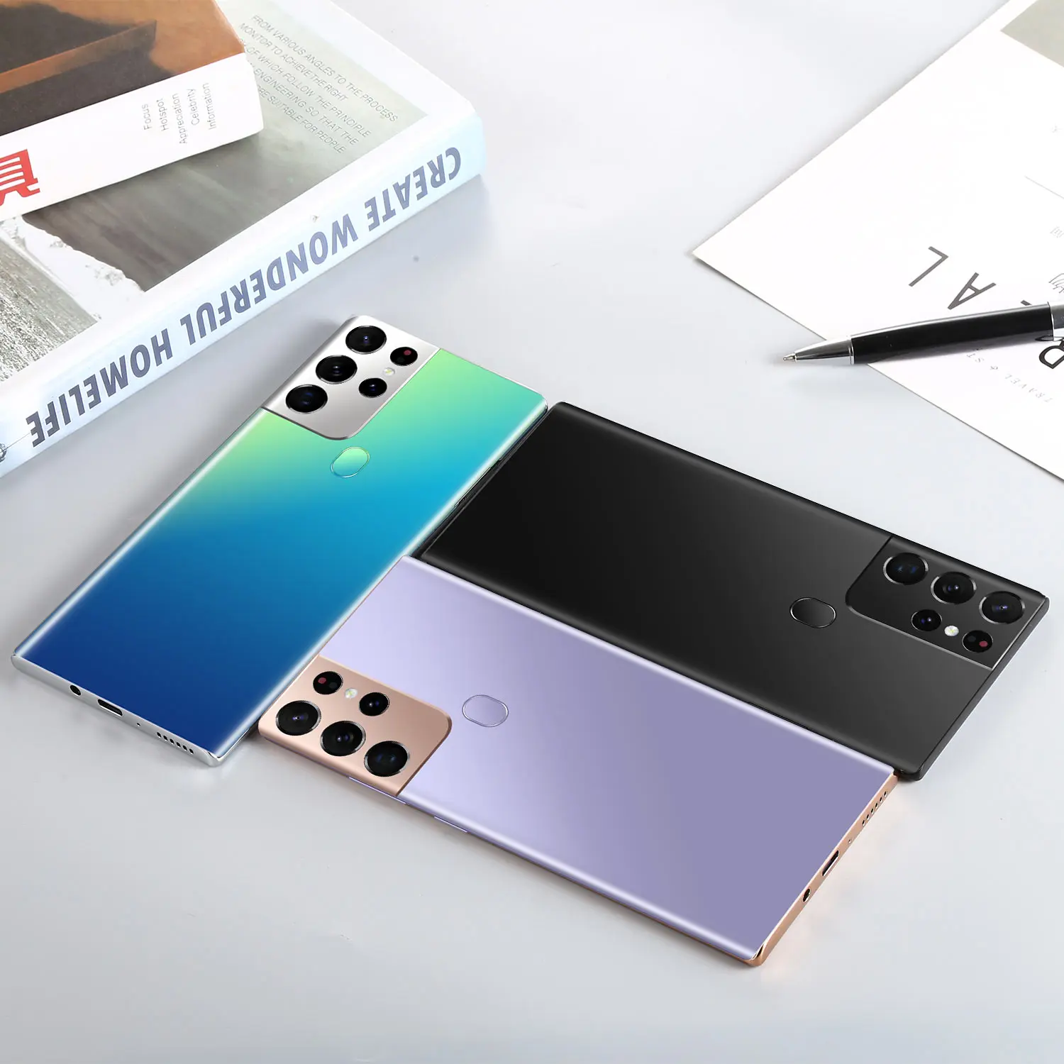 

New Arrival Galxy S21U 2021 Global Version Cell Phone 6.9Inch 10Core 5G Network 8+256G 32+64MP Finger ID Face ID 6800MAH