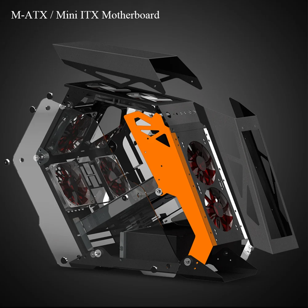 MATX Mini ITX материнская плата компьютер геймерский Чехол DIY боковой прозрачный