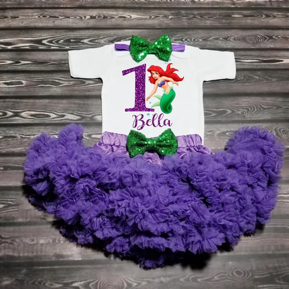 Наряд для девочек на день рождения заказ наряд Русалочки первого дня фиолетовая