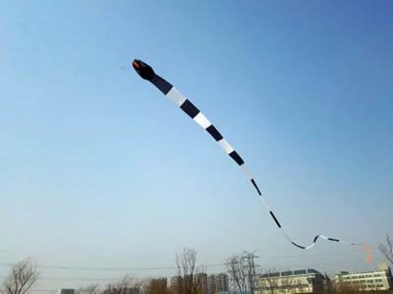 Черный большой Змеиный змей 40 м мягкий Однолинейный устойчивый к разрыву для