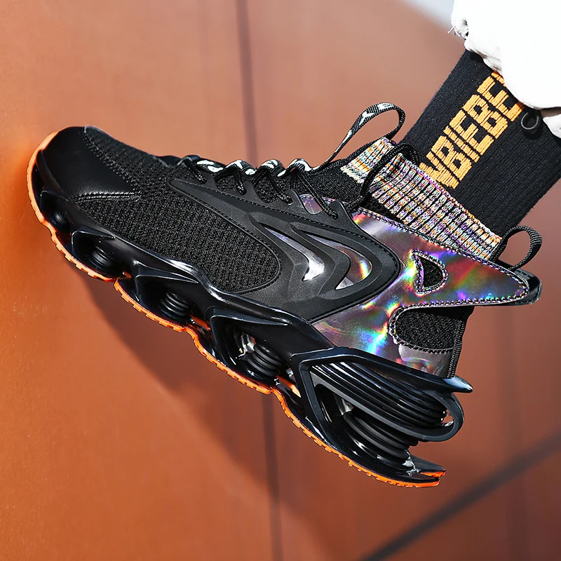 

Hot Sale Sports Sneakers Men Black White Sock Sport Shoes Men High Top Man Jogging Sneakers Luxury Brand Sports Men Shoes