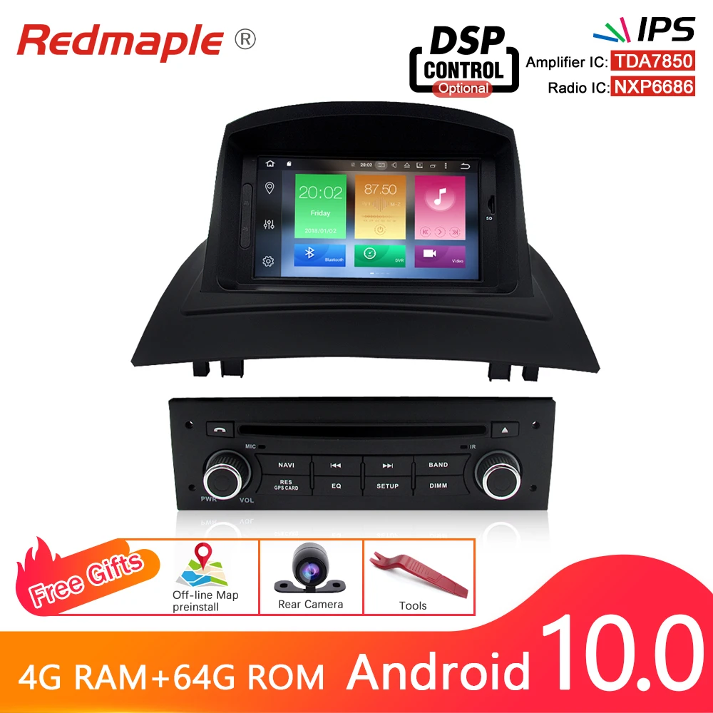 Автомагнитола для Renault Megane 2 Fluence 10 0 2002 4 Гб ОЗУ Android 2008 DVD GPS мультимедийный плеер с