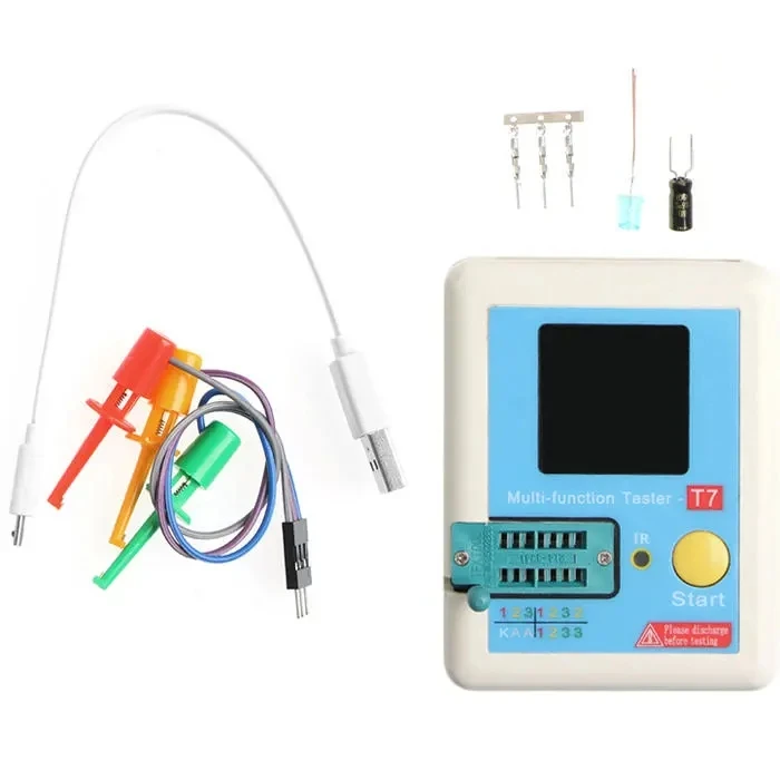 

T7 Transistor Tester Multifunctional Tester TFT Diode Triode Capacitance Meter LCR ESR Meter NPN PNP MOSFET IR Tester