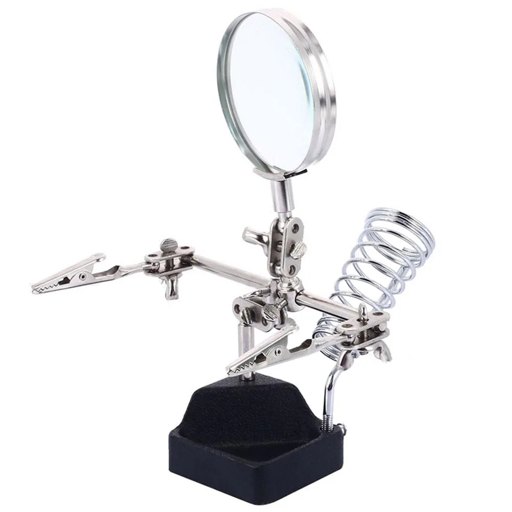 

154*100*125mm Magnifier Adjustable Clamps Derection Glass Lens Soldering