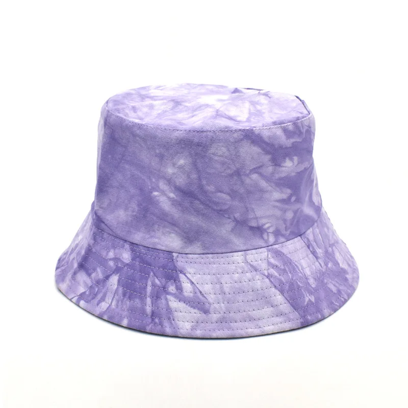 

Double-sided Cap Visor Rainbow Color Bucket Hat Men And Women Cotton Flat Sun Hat Reversible Sun Tie Dye Fisherman Hat d670