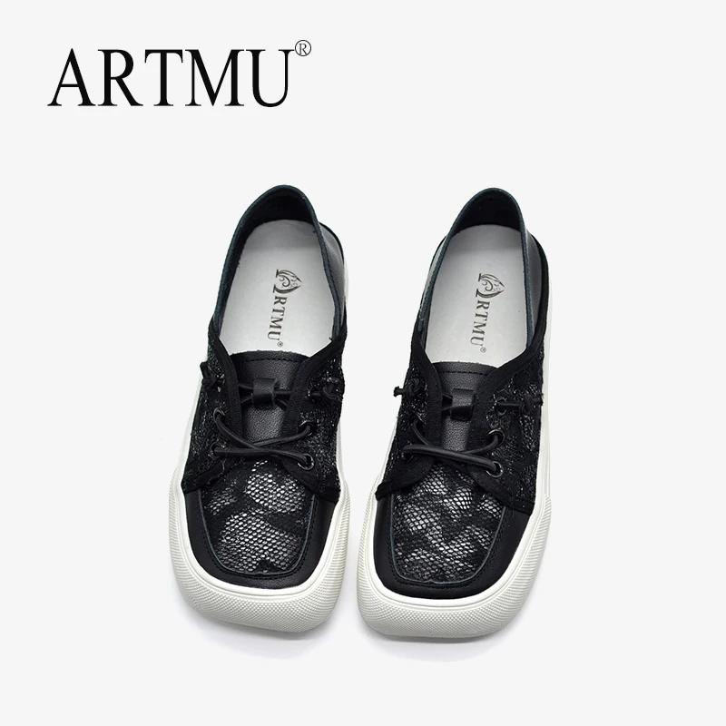 

Artmu Original White Shoes Mesh Breathable Hollow Casual Shoes Flat Sole Two Ways to Wear Board Shoes 2021 Summer New 112-3