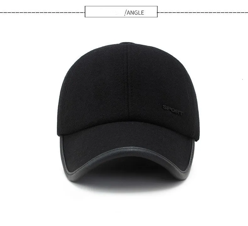 Теплая хлопковая Толстая Кепка Snapback Горячая зимняя бейсболка для мужчин с ушками мужские шапки для отца защита ушей
