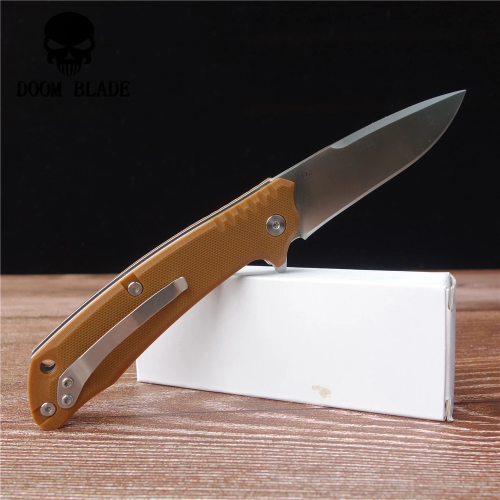 205 мм 100% D2 складной нож карманный EDC шариковый подшипник быстрое открытие G10 ручка