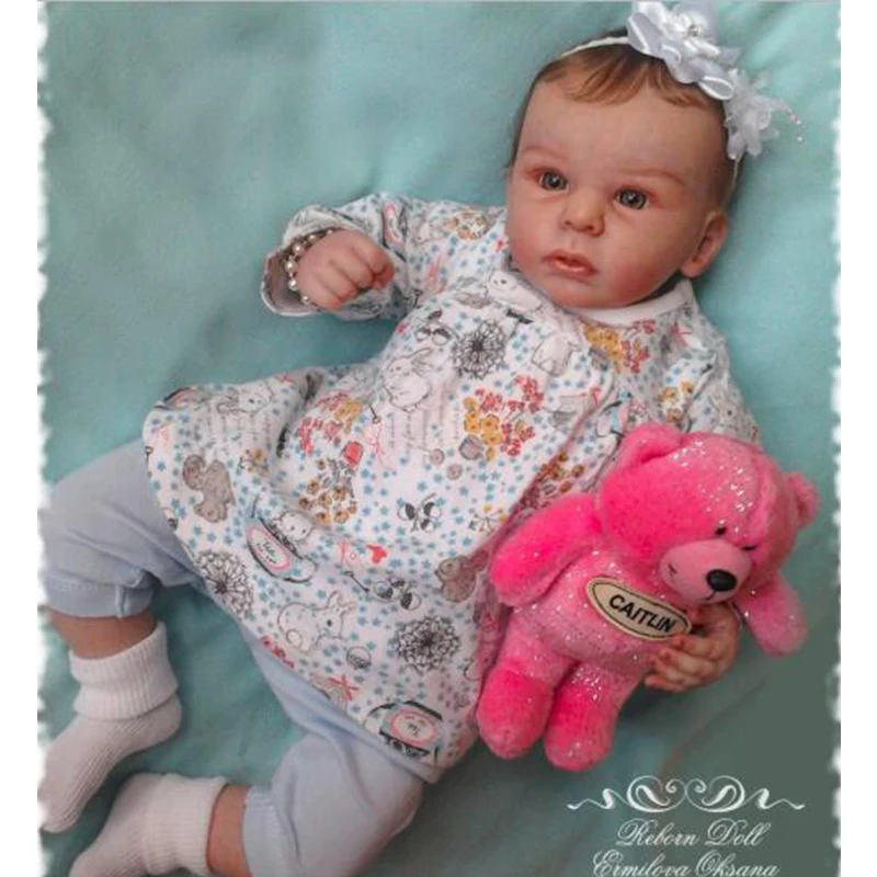 

NPK Reborn Doll Kits for 22inches Soft Vinyl Reborn Baby Dolls Accessories DIY toy doll parts unpainted blank doll kit