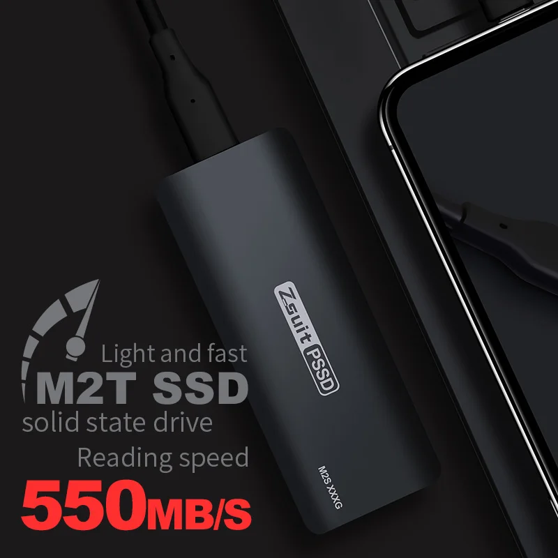 Портативный внешний твердотельный накопитель Zsuit M.2 250 ГБ 480 512 1 ТБ жесткий диск USB 3
