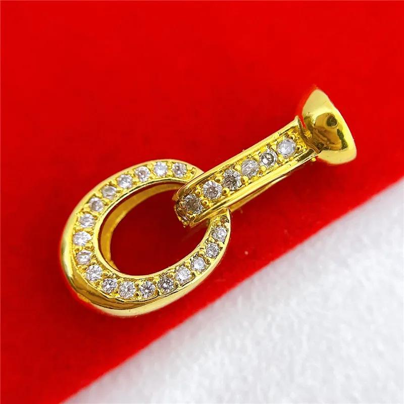 

Cubic Zirconia Clasps for Jewelry Making Supplies Gold Buckle Button Accessories Findings Diy Necklace Metal Wholesale Lots Bulk