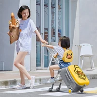 can riding childrens baby artifact foldable trolley case multifunction rolling luggage spinner brand travel suitcase