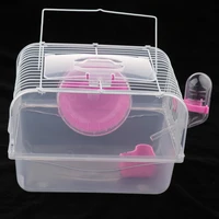 small hamster house cage with accessories water bottle feeding bowl with heel plastic