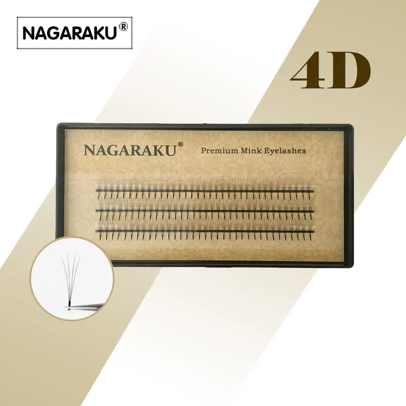 NAGARAKU 10 штук 2D/3D/4D/5D/6D термоскрепленные готовые объемные ресницы из искусственной