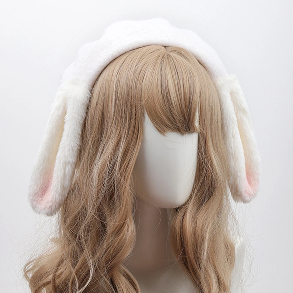 

Милая зимняя шапка с ушками кролика для женщин и девушек