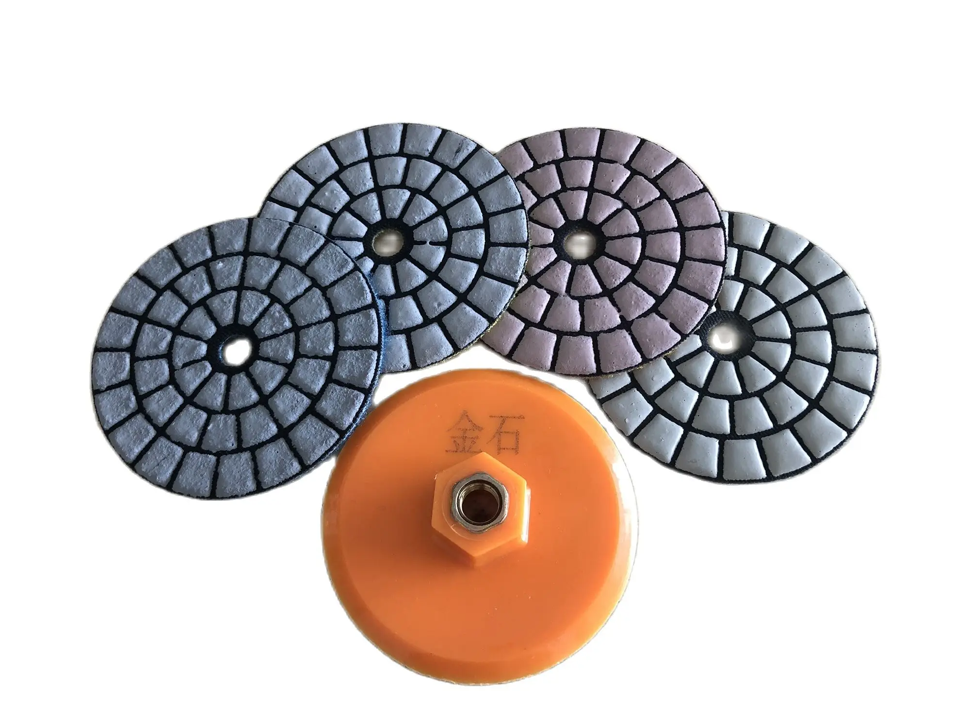 7PCS/Set 3 Inch 80mm Black Diamond Dry Polishing Pads With 1 Backer Up Pad For Grinding Cleaning Granite Stone Concrete Marble