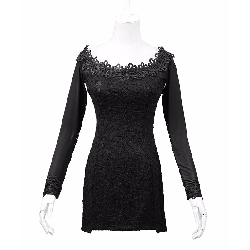 Женское облегающее платье в стиле панк рейв готическое черное с открытыми
