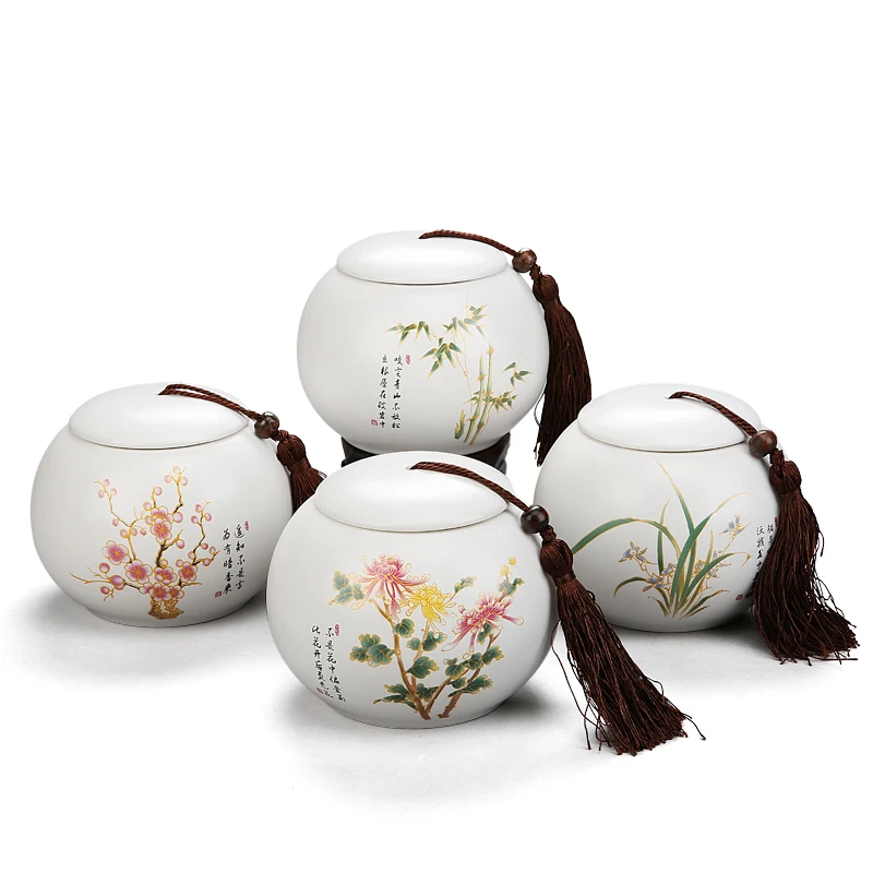 Китайская чайная банка керамическая большая герметичная емкость упаковочная