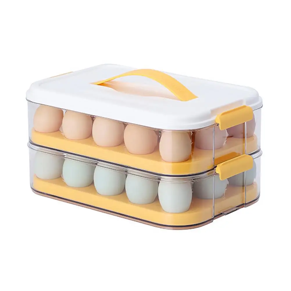 

Egg Holder Eggs Storage Case Box Egg Container With Lid And Handle Kitchen Sorting Egg Tray Egg Container For Refrigerator