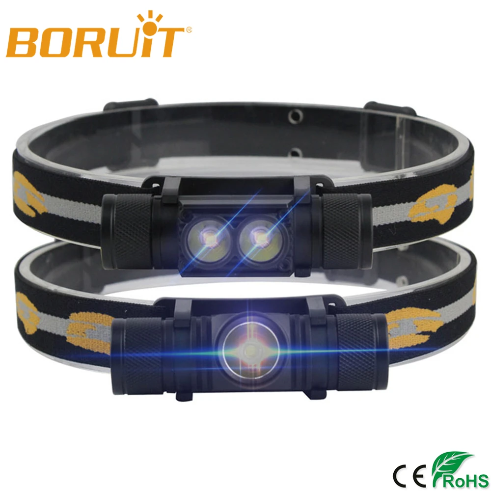 BORUiT 1000LM Headlamp LED Flashlight High Power With 18650 Battery Rechargeable Head Torch Headlight For Fishing | Лампы и освещение