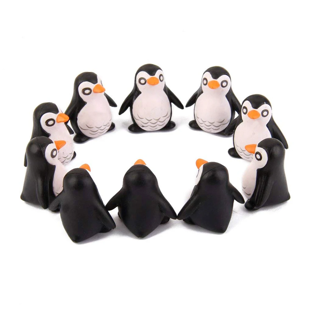 

10Pcs Miniature Penguin Figurine Fairy Garden Landscape Garden Bonsai Decor Kids Toy Mini Penguin Terrarium Figurines Home Decor
